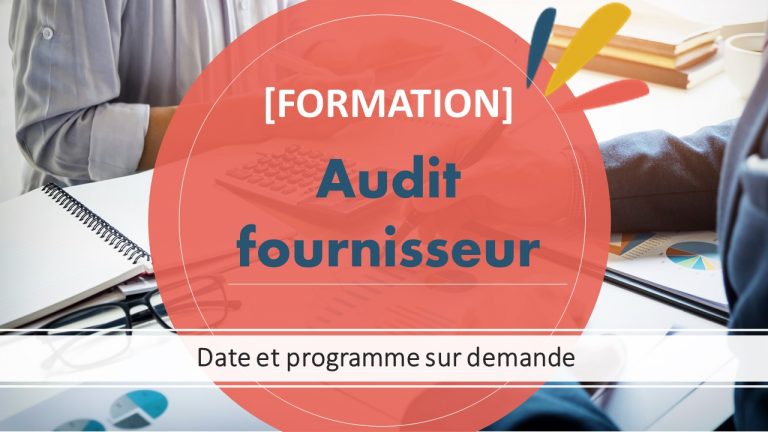 Visuel Formation Audit fournisseur 2022